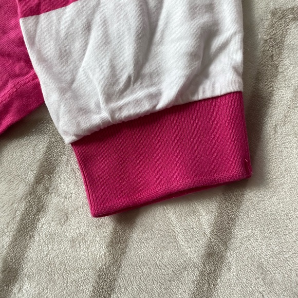 EUC, Kappa Women’s White & Pink Striped, Button Collar Cropped Top Size M - Picture 6 of 12